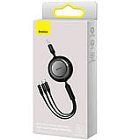 Дата кабель Baseus Free2Draw Retractable Crystal Fast Charging 3in1 100 W (118368700111-03), фото 8