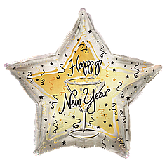 НР336 Зірка 18" CTI-СТ Happy New Year - келих шампанського