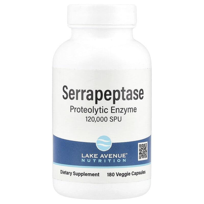 Серрапептаза, протеолітичний фермент Lake Avenue Nutrition Serrapeptase 120,000 SPUs 180 капс.