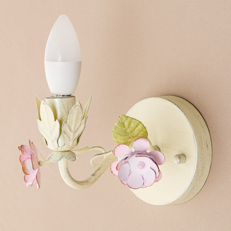 Бра салатове на 1 свічку з квітковим декором ELISEY, фото 1