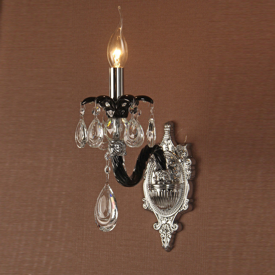 Бра на 1 лампу чорного кольору зі стразами та камінням  ELISEY, фото 1