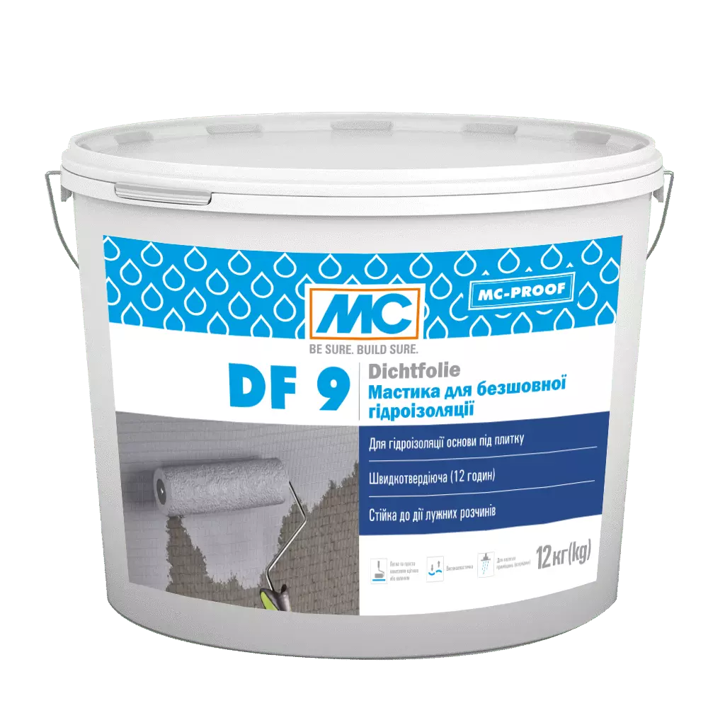 Мастика 1К для безшовної гідроізоляції MC-Bauchemie DF 9, 5 кг