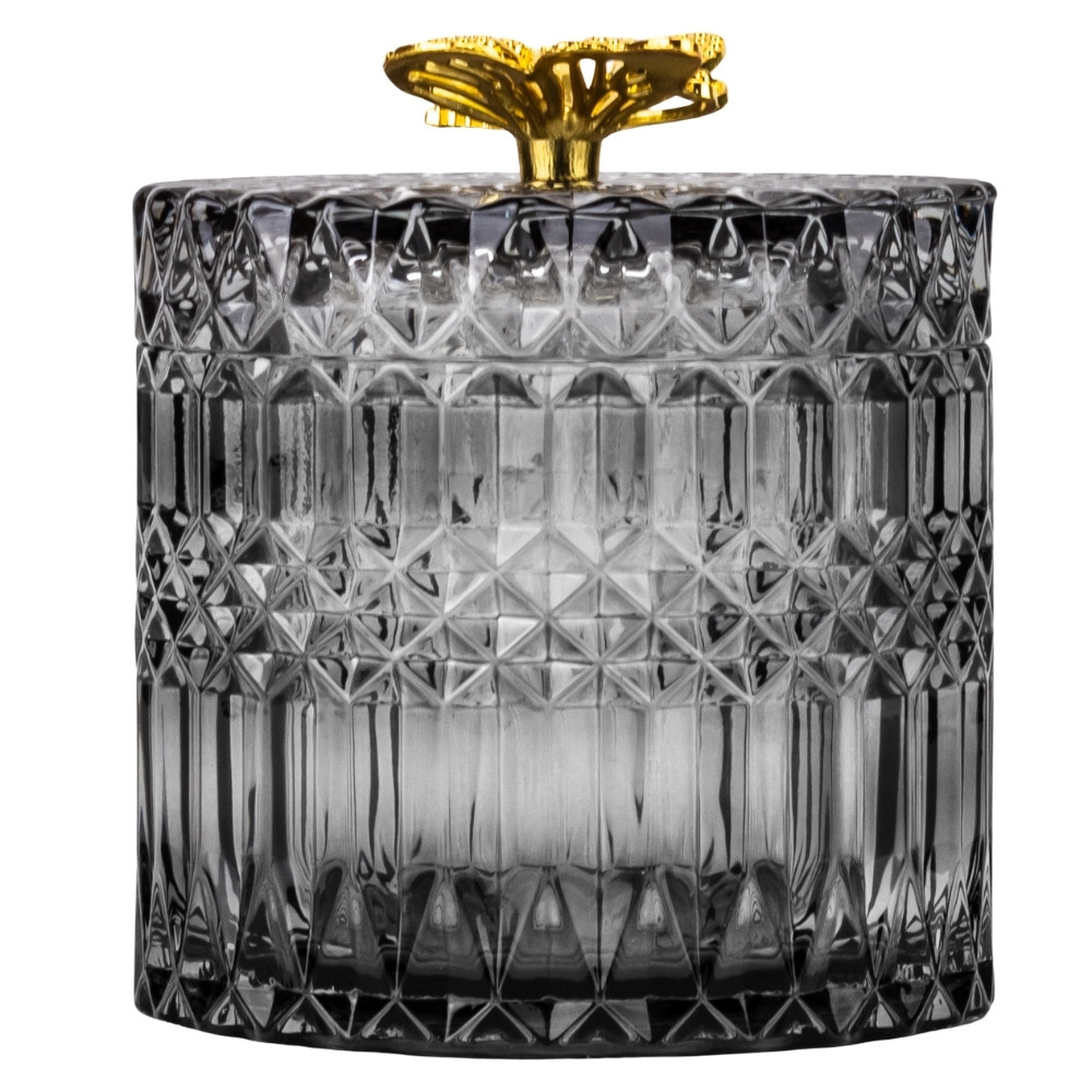 Ємність для зберігання "Золотий метелик", сіра, 10,5 см ELISEY, фото 1