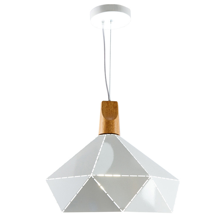 Люстра-підвіс біла з металу та дерева 40*35  ELISEY, фото 1