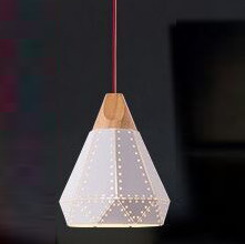 Люстра-підвіс металева біла з перфорацією ELISEY, фото 1