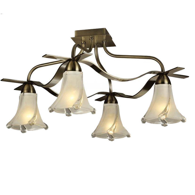Люстра коричнева з 4 плафонами у формі дзвіночка  ELISEY, фото 1