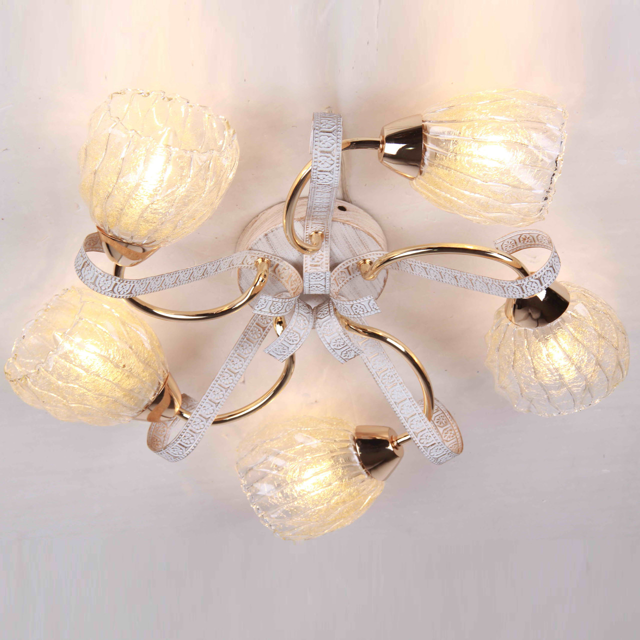 Люстра стельова з металевою стрічкою та 5 плафонами ELISEY, фото 1