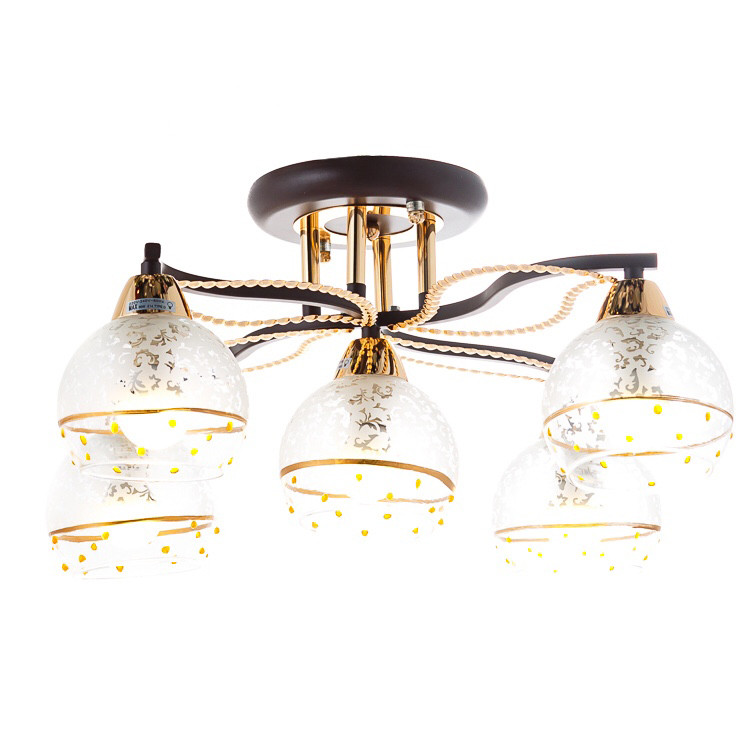 Люстра пристібна коричневого кольору на 5 прозорих плафонах  ELISEY, фото 1