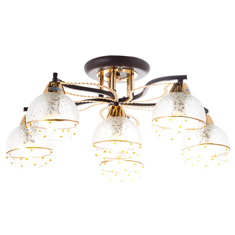 Люстра пристібна коричневого кольору на 6 прозорих плафонах ELISEY, фото 1