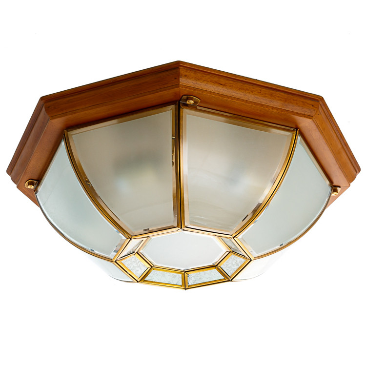 Світильник стельовий з дерев'яною основою у формі купола  ELISEY, фото 1