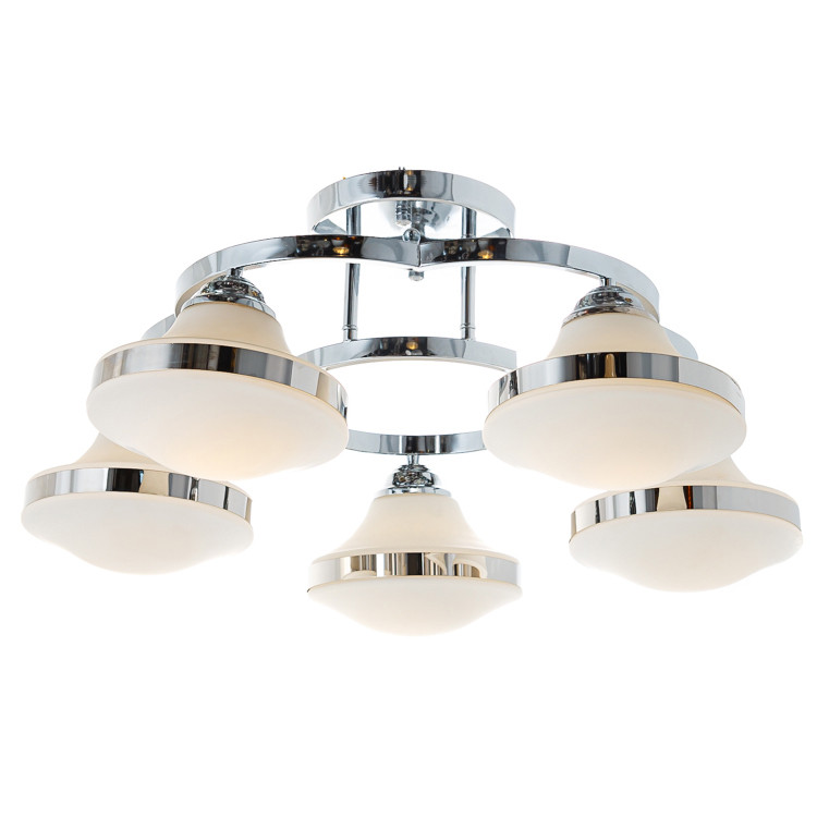 Люстра стельова на 5 ламп біла ELISEY, фото 1