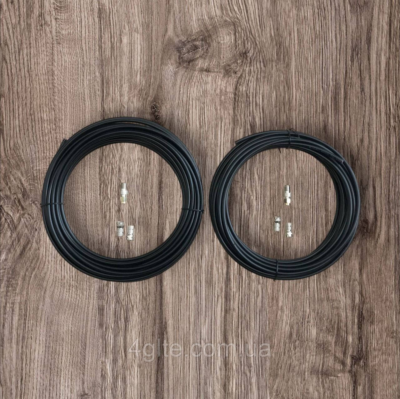 Коаксіальний кабель RG58 50 Ом 2 по 5 метрів + F-роз'єми + антенні перехідники SMA (MIMO), фото 1