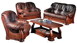 Шкіряний диван з кріслом "Барон 4090" (3н + 1)