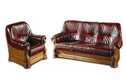 Класичний комплект шкіряних меблів "ANETA I, II" (3р+1)