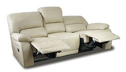 Польський шкіряний диван з реклайнером ALASKA. Тримісний