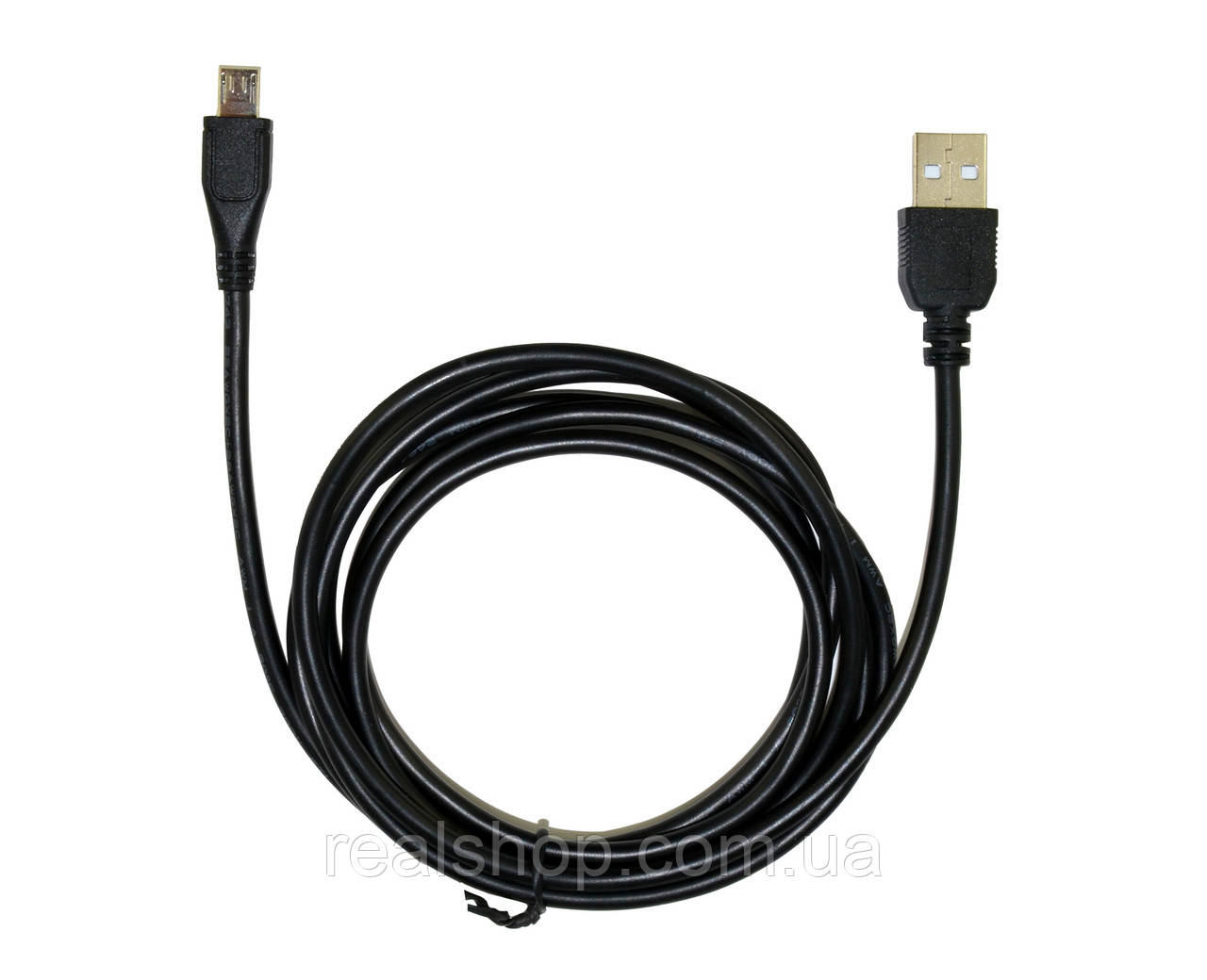 Кабель microUSB long pin (8 mm) без фірми 1m. Black