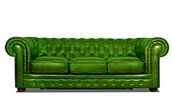 Диван Честер Класик, в екошкірі, не розкладний, зелений