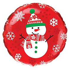 НР343 Коло 18" FLEXMETAL-ФМ Сніговик на червоному