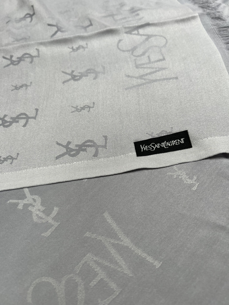 Сірий шарф-палантин двосторонній, фото 1