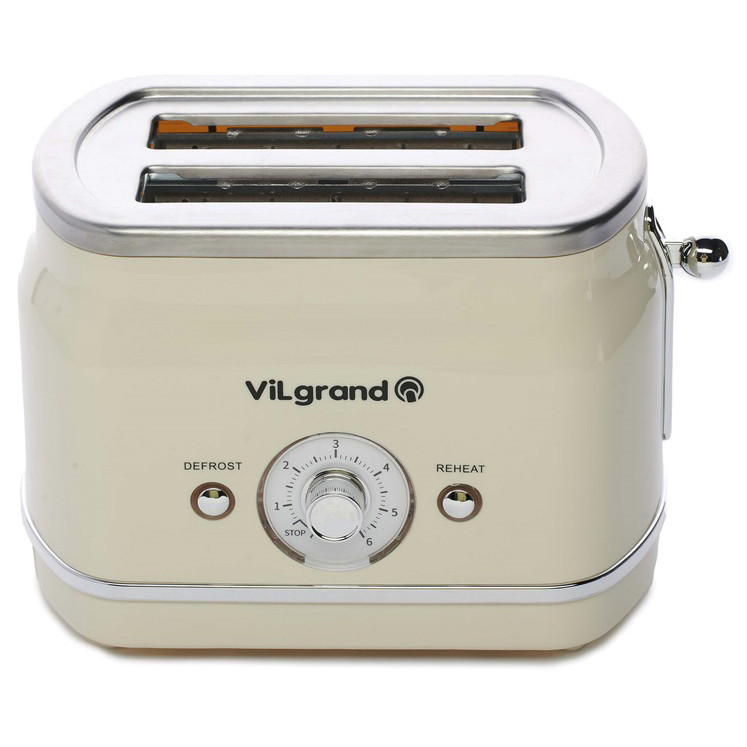 Тостер хороший у подарунок ViLgrand VT0823R 850 Вт, Універсальний тостер, Тостер для IF-828 2 грінок, фото 1