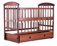 Ліжечко дерев. маятник+ящик - відкидний борт "Наталка" Вільха темна