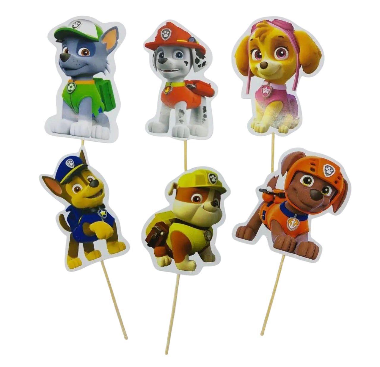 Топпери для капкейків фігурні "Щенячий патруль", 6 шт.