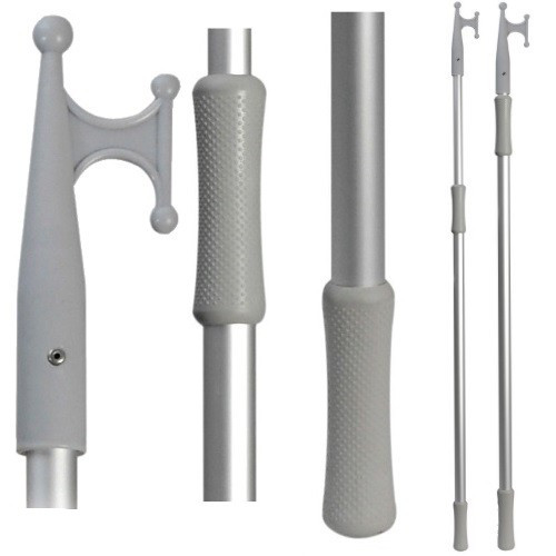 Телескопічний багор 120/212 см алюміній Osculati з подвійним захопленням і поліамідним гаком для риболовлі