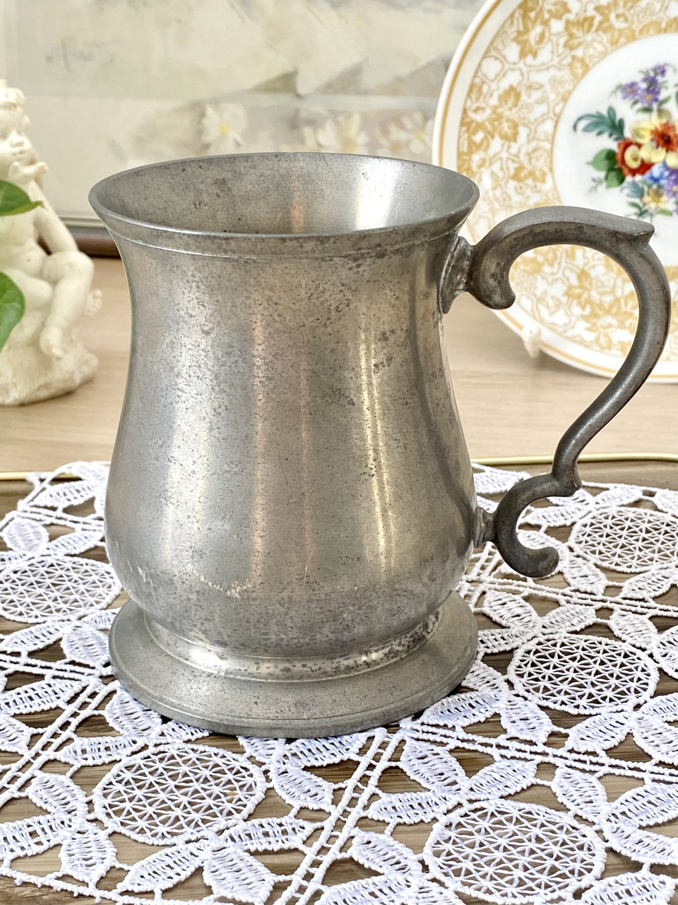 Старий олов'яний кухоль, келих для пива, харчове олово, Crown & Rose, Англія, 500 мл