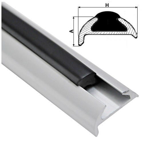 Оснування привального бруса 25 мм алюміній Osculati для захисту корпусу човна довжина 3/6 м Італія