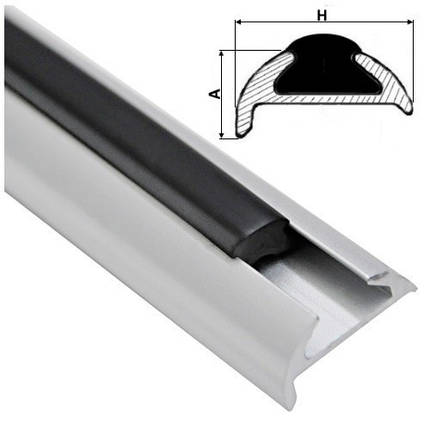 Оснування привального бруса 25 мм алюміній Osculati для захисту корпусу човна довжина 3/6 м Італія, фото 1