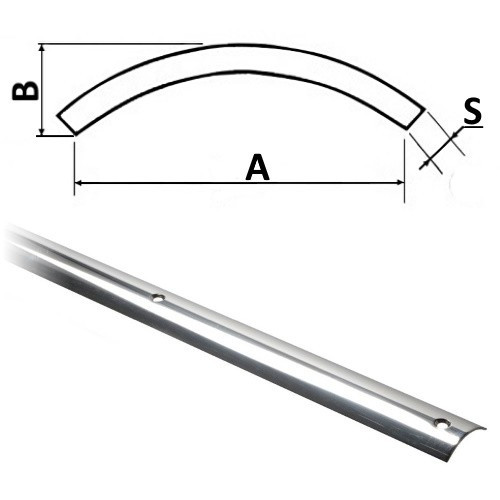 Профіль привального бруса 20 мм нержавіюча сталь Osculati для захисту корпусу човна довжина 3 метри крок кріплення 200 мм