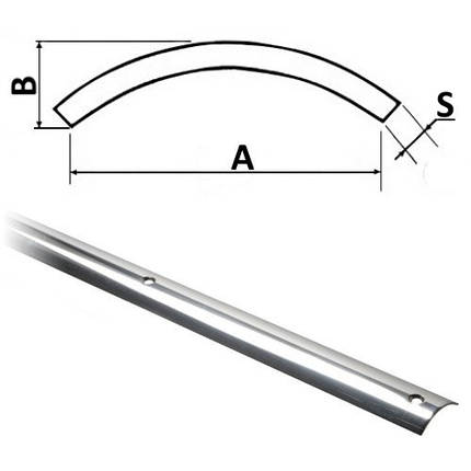 Профіль привального бруса 20 мм нержавіюча сталь Osculati для захисту корпусу човна довжина 3 метри крок кріплення 200 мм, фото 1