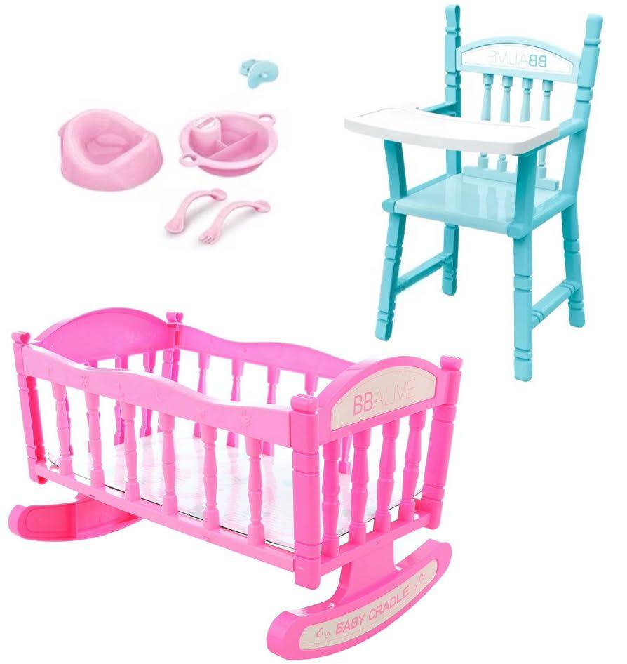 *Ігровий набір для ляльки (стільчик для годування, ліжко, аксесуари) арт. YL 668 C-4/YL 668 C-3, фото 1