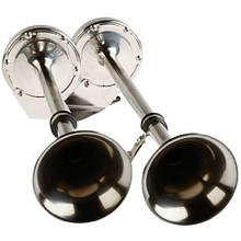 Горн труба Niki судовий для човна і катера подвійний мембранний 119 дБ з нержавіючої сталі Osculati 12/24 В ISO 9001