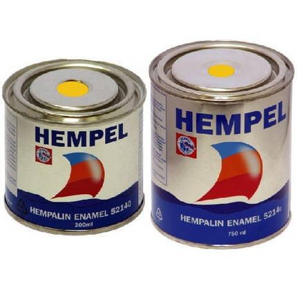 Фарба HEMPALIN ENAMEL жовта Yellow 0.2/0.75 л Hempel суднова для човна і катера, фото 1