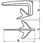 Якір човновий Trefoil складний 5 кг сталь гарячого цинкування Osculati для м'яких ґрунтів компактний і легкий для, фото 2