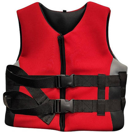 Жилет страхувальний, XL, 95-110 кг, неопрен, червоно-чорний, Sunfine., фото 1