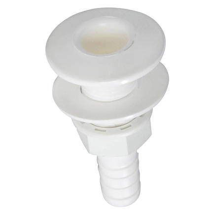 Штуцер зливний Osculati 94 мм для шланга 25 мм білий пластиковий судновий для човна і катера, фото 1