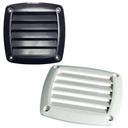 Вентиляційна решітка 125×125 мм пластик білий/чорний Osculati для човна і катера нова Італія, фото 1