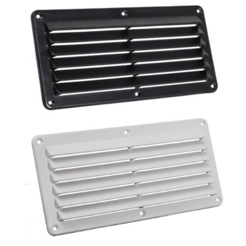 Вентиляційна решітка 125×260 мм пластик білий/чорний Osculati суднова для човна і катера Італія новий