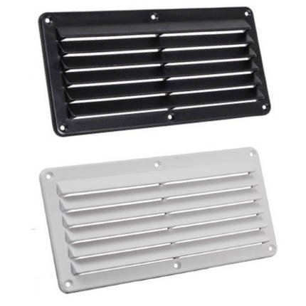 Вентиляційна решітка 125×260 мм пластик білий/чорний Osculati суднова для човна і катера Італія новий, фото 1