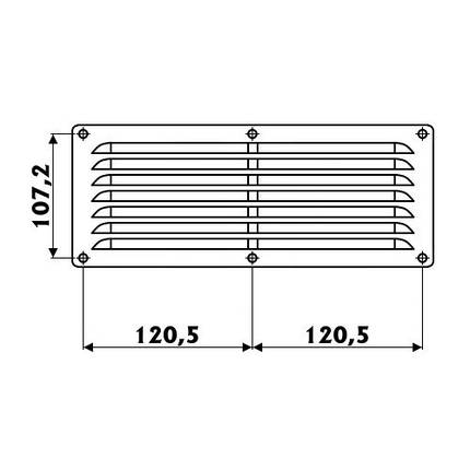 Вентиляційна решітка 125×260 мм пластик білий/чорний Osculati суднова для човна і катера Італія новий, фото 2