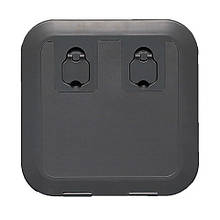 Люк інспекційний Flush Osculati 375х375 мм посилений чорний пластиковий для човна і катера УФ-стійкий з замком