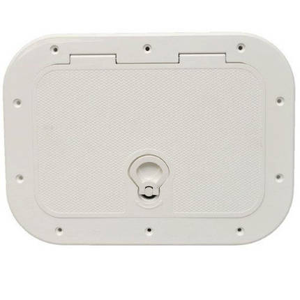Люк інспекційний 596х348 мм Attwood білий пластиковий для човна і катера водонепроникний УФ-стійкий, фото 1