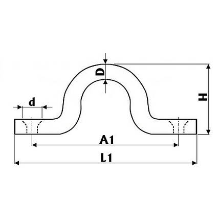 Скоба 42/50/61 мм нержавіюча сталь Osculati артикул 39.322.04/39.322.05/39.322.06 для кріплення Італія, фото 2