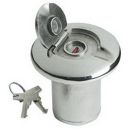 Горловина бака “FUEL” 38 мм з замком нержавіюча сталь Osculati для човна та катера AISI 316 фланець 88 мм, фото 1