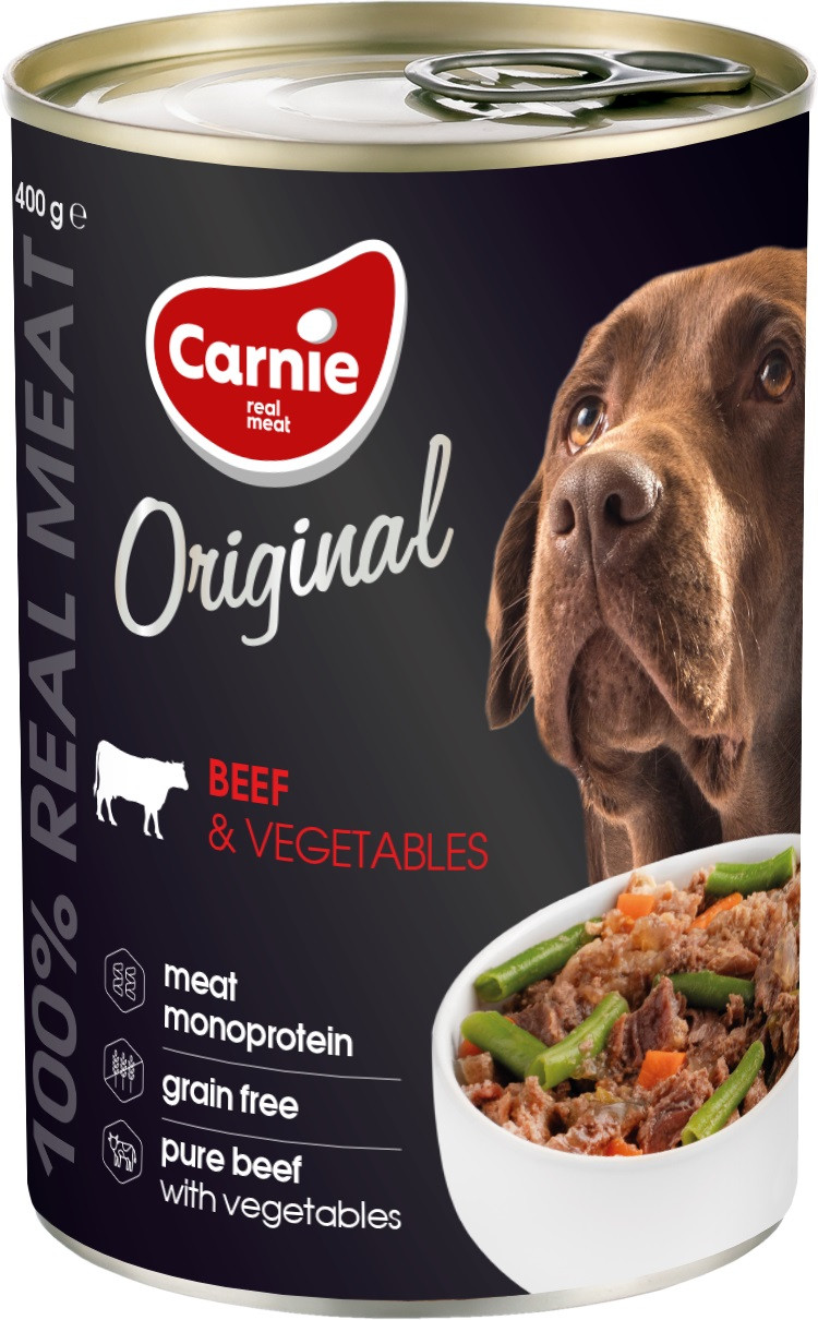 Вологий корм для собак Carnie Original Mono Protein з яловичиною та овочами 400 гр