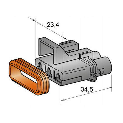 Штекер 3-х контактний Osculati корпус пластиковий чорний для човна і катера водонепроникний з ущільнювальною манжетою, фото 2