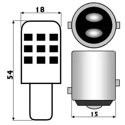 Лампа LED BAY15D 12/24 В 2.5 Вт Osculati для судна човна і катера навігаційні вогні світловий потік 240 Лм, фото 2