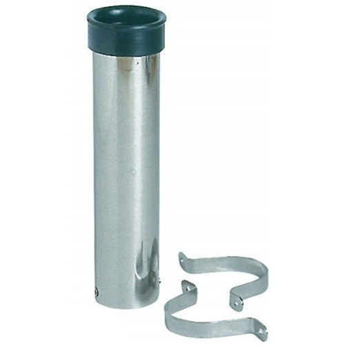 Настінний тримач вудилища нержавіюча сталь Osculati для човна і катера діаметр 41 мм довжина 229 мм з ПВХ вставкою